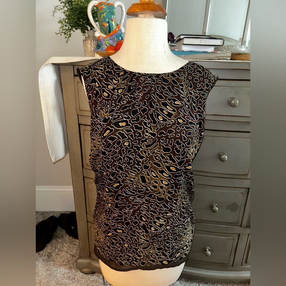 Tory Burch Silk Leopard Print Shirt